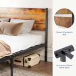 Rust Brown Bed Frame with Headboard, 800LBS Support