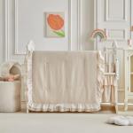 Pink Lace Ruffle Crib Bedding Set for Baby