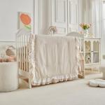 Pink Lace Ruffle Crib Bedding Set for Baby