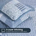Rustic Blue Patchwork Quilt Set - 3 Pieces
