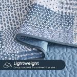 Rustic Blue Patchwork Quilt Set - 3 Pieces