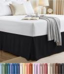 Utopia Bedding Queen Bed Skirt - Soft Quadruple Pleated Ruffle - Easy Fit with 16 Inch Tailored Drop - Hotel Quality, Shrinkage and Fade Resistant (Queen, Black)
