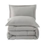 EMME King Comforter Set - 7-Piece Bed in a Bag for All Seaon, Ultra Soft Bedding Set with Comforter, Flat Sheet, Fitted Sheet, Pillowcase, Pillow Sham (Reversible-Grey & White, King/Cal. King)