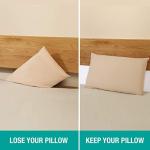 Vekkia Queen Bed Wedge Pillow for Headboard – High-Density Foam Fills Gaps (0-5.5") Between Mattress and Headboard, Wedge Pillow with Pockets for Phone & Remotes, Washable Cover(White)