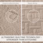 Love's cabin King Size Quilt Bedding Set Burlwood Bedspreads - Bed Lightweight Bedspread Comforter - Coin Pattern Bedding Coverlet for All Season - 3 Pieces (1 Quilt, 2 Pillow Shams)