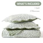 Madison Park 3-Piece Reversible Quilt Set, Botanical Print & Scalloped Edge, Lightweight Summer Bedding, Queen, Market Green