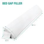 Vekkia Queen Bed Wedge Pillow for Headboard – High-Density Foam Fills Gaps (0-5.5") Between Mattress and Headboard, Wedge Pillow with Pockets for Phone & Remotes, Washable Cover(White)