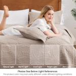 Love's cabin King Size Quilt Bedding Set Burlwood Bedspreads - Bed Lightweight Bedspread Comforter - Coin Pattern Bedding Coverlet for All Season - 3 Pieces (1 Quilt, 2 Pillow Shams)