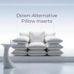 Phantoscope Synthetic Down Pillow Insert - 18x18 Down Alternative, Ultra Soft Large Square Throw Pillow with 100% Cotton for Couch Sham, Bed Sleeping (White, Set of 2)