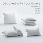 Phantoscope Synthetic Down Pillow Insert - 18x18 Down Alternative, Ultra Soft Large Square Throw Pillow with 100% Cotton for Couch Sham, Bed Sleeping (White, Set of 2)