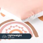 Wake In Cloud - Toddler Bedding Set for Girls, Dreamy Cute Rainbow Heart, 4 Pieces Soft Crib Bed Set Including Comforter, Sheets and Pillowcase, White Pink