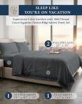 100% Egyptian Cotton King Sheet Set – Premium 1000 Thread Count Naturally Cooling & Breathable King Sheets, Authentic Long-Staple Cotton for Lasting Softness, Snug Fit 15" Deep Pocket Fitted -Charcoal