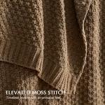 EVERGRACEHOME Chunky Chenille Knit Throw Blanket for Couch, Soft Luxurious Moss Stitch Blankets for Bed, Cozy Decorative Farmhouse Knitted Throws for Sofa, Camel Brown, 50" x 60"