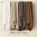 EVERGRACEHOME Chunky Chenille Knit Throw Blanket for Couch, Soft Luxurious Moss Stitch Blankets for Bed, Cozy Decorative Farmhouse Knitted Throws for Sofa, Camel Brown, 50" x 60"
