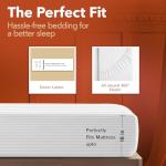 TEXAS LINEN CO. Luxury Egyptian Cotton Queen Stripe Sheet Set, 600 Thread Count Extra Long Staple 4 PC Set, Queen White Damask Sheets, Soft, Cooling Sateen Weave Sheets Upto 18 in Deep Pocket