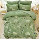 Yiran 7 Piece Sage Green Floral Comforter Set Queen Size, Dandelion Plant Botanical Comforter Bedding Set, Bed in a Bag Queen, Soft Microfiber Complete Bedding Set with Sheets for All Season