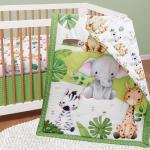FIGEPO Baby Crib Bedding Set Safari Neutral Crib Nursery Comforter Bed Sets Decor with Fitted Crib Sheet, Comforter and Bed Skirt for Unisex Boys Girls (Safari)