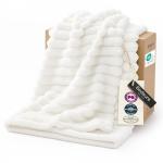 Bedsure GentleSoft White Throw Blanket for Couch - Cozy Soft Blankets for Women, Cute Small Fleece Throws for Girls, House Bedroom Decor Aesthetic Gift for Women, Off White, 50x70 Inches