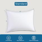 Sasttie Pillows Standard Size Set of 4, Full Size Bed Pillows for Side, Back, and Stomach Sleepers - Oeko-Tex Certified Down Alternative Plump Filling - Hotel Quality and Machine Washable, 4 Pack