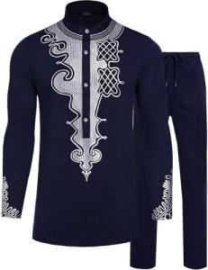 Men african attire thobe kurta african dresses kaftan for men egyptian suit 2 piece african mens outfit african suits 2 piece set nigeria attire Men’s African 2-Piece Set African-inspired suit 2026