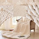 Larexius Chunky Knit Blanket - Luxury Soft Cozy 50 * 60 Throw Blanket,100% Woven Blanket Rope Knot Throw Blanket for Couch, Sofa, Home Decor, Gift - Machine Washable (Cream, 50 * 60)