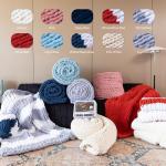 Larexius Chunky Knit Blanket - Luxury Soft Cozy 50 * 60 Throw Blanket,100% Woven Blanket Rope Knot Throw Blanket for Couch, Sofa, Home Decor, Gift - Machine Washable (Cream, 50 * 60)