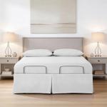 Bed Maker’s Never Lift Your Mattress Bed Skirt for Adjustable Beds, Split Corners, 15 Inch Drop Length, King, White