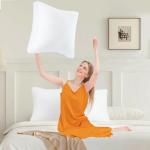 AIAEL 18x18 Pillow Inserts Set of 2, Down Alternative Throw Pillow Inserts with 100% Cotton Cover, Machine Washable Reading Pillows, Decorative Pillows for Bed, Sofa, and Couch