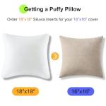AIAEL 18x18 Pillow Inserts Set of 2, Down Alternative Throw Pillow Inserts with 100% Cotton Cover, Machine Washable Reading Pillows, Decorative Pillows for Bed, Sofa, and Couch