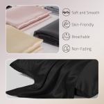 Gabire Mulberry Silk Pillow Cases Set of 2, Both Sides Real Silk Pillowcase for Hair and Skin Prevent Acne Pillowcase Organic Silk Pillowcase 2 Pack with Hidden Zipper, Black, Standard (20"×26")