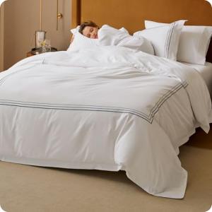 Bedsure 100% Giza Egyptian Cotton Duvet Cover King, CEA Certified Luxury Hotel Duvet Cover, PureWoven Soft & Breathable Sateen Bedding Set for All-Season, 3 Pieces, 104"x90" (Gradient Blue)