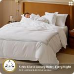 Bedsure 100% Giza Egyptian Cotton Duvet Cover King, CEA Certified Luxury Hotel Duvet Cover, PureWoven Soft & Breathable Sateen Bedding Set for All-Season, 3 Pieces, 104"x90" (Gradient Blue)