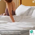 Bedsure 100% Giza Egyptian Cotton Duvet Cover King, CEA Certified Luxury Hotel Duvet Cover, PureWoven Soft & Breathable Sateen Bedding Set for All-Season, 3 Pieces, 104"x90" (Gradient Blue)