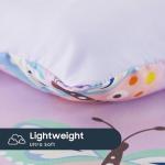 Wake In Cloud - Butterfly Toddler Bedding Set for Girls, Cute Colorful Butterfly with Floral Flowers, 4 Pieces Soft Crib Bed Set Including Comforter, Sheets and Pillowcase, Purple