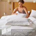 Bedsure 100% Giza Egyptian Cotton Duvet Cover King, CEA Certified Luxury Hotel Duvet Cover, PureWoven Soft & Breathable Sateen Bedding Set for All-Season, 3 Pieces, 104"x90" (Gradient Blue)