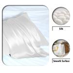 Silk Pillow Cases 2 Pack,Soft Breathable and Sliky Standard Size Pillow Cases Set of 2,Natural Mulberry Silk Pillowcase Set of 2 for Hair and Skin with Hidden Zipper (White,20"X 26",2pcs)