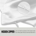 Silk Pillow Cases 2 Pack,Soft Breathable and Sliky Standard Size Pillow Cases Set of 2,Natural Mulberry Silk Pillowcase Set of 2 for Hair and Skin with Hidden Zipper (White,20"X 26",2pcs)