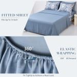 Drucon Blue Paisley Comforter Set Queen, 7 Pieces Bed in a Bag Boho Comforter Soft Microfiber Blue Paisley Bedding(1 Comforter, 1 Flat Sheet, 1 Fitted Sheet, 2 Pillow Shams, 2 Pillowcases)