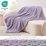 EXQ Home Fleece Throw Blanket for Couch or Bed - 3D Stripe Jacquard Decorative Blankets - Cozy Soft Lightweight Fuzzy Flannel Blanket Suitable for All Seasons(50"×60",Light Purple)