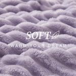 EXQ Home Fleece Throw Blanket for Couch or Bed - 3D Stripe Jacquard Decorative Blankets - Cozy Soft Lightweight Fuzzy Flannel Blanket Suitable for All Seasons(50"×60",Light Purple)