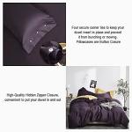 EAVD Solid Color Dark Purple Duvet Cover Queen Soft 100% Cotton Purple Bedding with 2 Button Pillowcases Luxury Modern Style Purple Comforter Set with Zipper Closure(NO Comforter)