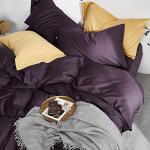 EAVD Solid Color Dark Purple Duvet Cover Queen Soft 100% Cotton Purple Bedding with 2 Button Pillowcases Luxury Modern Style Purple Comforter Set with Zipper Closure(NO Comforter)