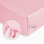 Wake In Cloud - Gingham Toddler Bedding Set for Girls Boys, Cute Plaid Buffalo Check, 4 Pieces Soft Crib Bed Set Including Comforter, Sheets and Pillowcase, Pink