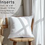 WHATWEARS Decorative Throw Pillow with Inserts, Set of 2 Soft Faux Fur Throw Pillows, Square Boho Striped Pillow for Couch, Bed, Sofa Decor(Beige, 16" x 16")