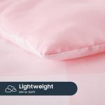 Wake In Cloud - Gingham Toddler Bedding Set for Girls Boys, Cute Plaid Buffalo Check, 4 Pieces Soft Crib Bed Set Including Comforter, Sheets and Pillowcase, Pink