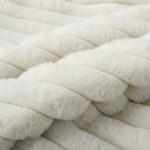 WHATWEARS Decorative Throw Pillow with Inserts, Set of 2 Soft Faux Fur Throw Pillows, Square Boho Striped Pillow for Couch, Bed, Sofa Decor(Beige, 16" x 16")