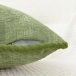 CaliTime Decorative Couch Throw Pillow Covers 18 X 18 Inches Pack of 2 Cozy Chenille Piping Edge Cushion Cases for Sofa Bed Living Room Home Sage Green