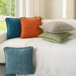 CaliTime Decorative Couch Throw Pillow Covers 18 X 18 Inches Pack of 2 Cozy Chenille Piping Edge Cushion Cases for Sofa Bed Living Room Home Sage Green