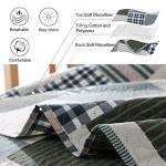 Jessy Home Bedspread Set King Size Quilt Set Bedding Lightweight Bedspread Plaid Patchwork Bedding Reversible Quilt Stripe Line Style Mens Quilts Coverlet Soft Breathable Bedspread King Bed