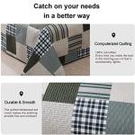 Jessy Home Bedspread Set King Size Quilt Set Bedding Lightweight Bedspread Plaid Patchwork Bedding Reversible Quilt Stripe Line Style Mens Quilts Coverlet Soft Breathable Bedspread King Bed